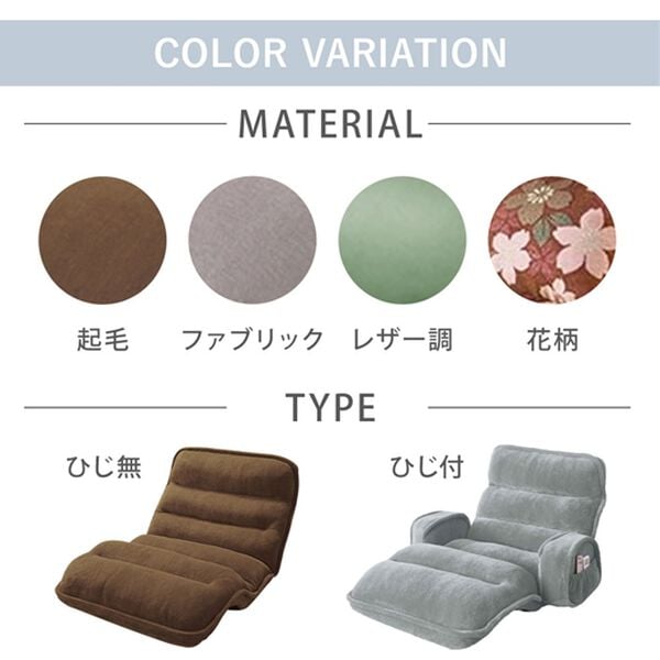 iellio（イエリオ）の「ＮＥＷ収納簡単低反発もこもこ座椅子＜１人掛け・リクライニング・フロアチェア・ごろ寝マット・ロングマット・長座布団＞（座椅子）」｜詳細画像
