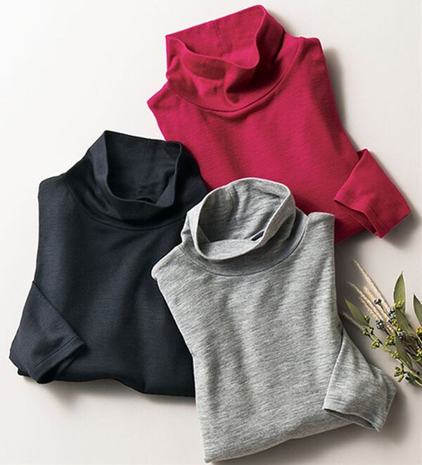 VINNO（ヴィノ）の「＜日本製＞贅沢プレミアムウール１００％プルオーバー（カットソー）」｜詳細画像