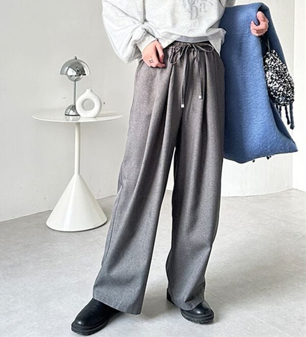 GeeRA（ジーラ）の「ウールライクダブルタックイージーパンツ（フルレングスパンツ）」｜詳細画像