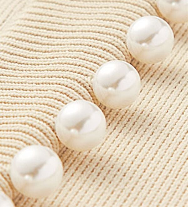 BELLUNA（ベルーナ）の「パール使いノーカラーカーディガン（ニットカーディガン）」｜詳細画像