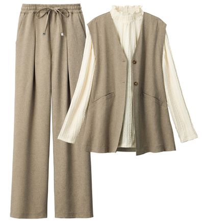 ルフラン（ルフラン）の「【３点セット】軽やか上品！３点セットアップ（パンツスーツ）」