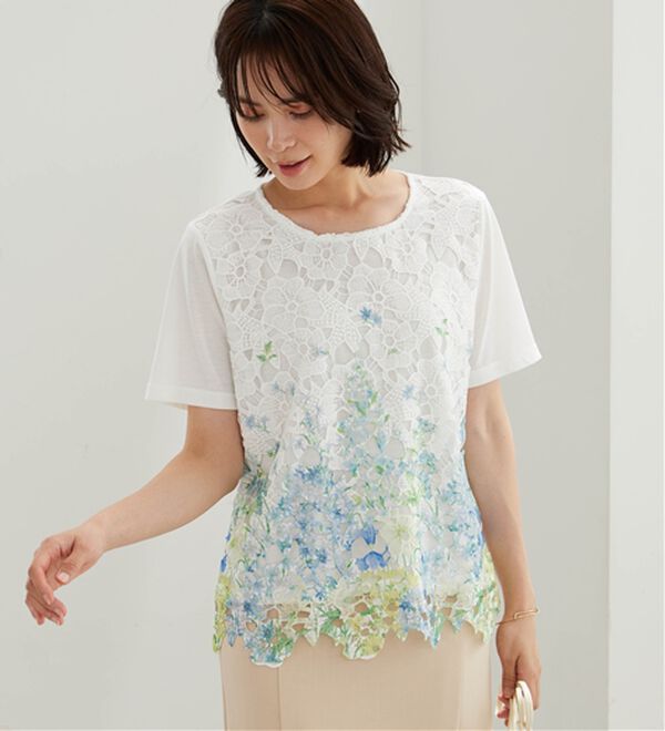 BELLUNA（ベルーナ）の「彩り花柄レースカーディガンアンサンブル（アンサンブル）」｜詳細画像