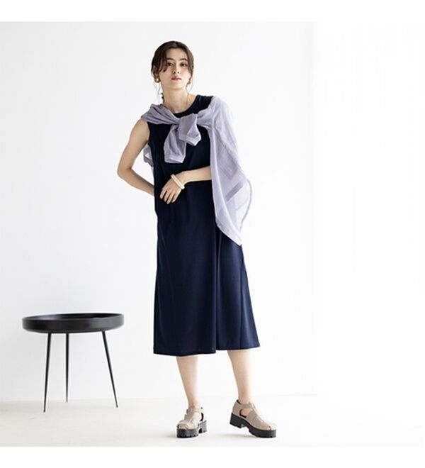 GeeRA（ジーラ）の「フレアーシルエットロングワンピース　ノースリーブ（その他ワンピース）」｜詳細画像