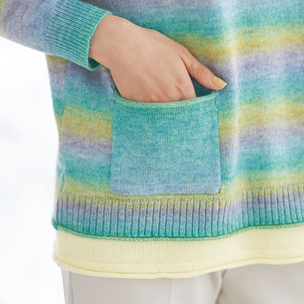 BELLUNA（ベルーナ）の「ポケット使いグラデーションニットプルオーバー（ニット・セーター）」｜詳細画像