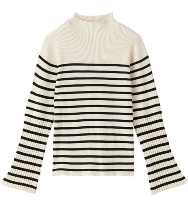 GeeRA（ジーラ）の「【選べる2タイプ】モチっと柔らかフレアースリーブリブニット（ニット・セーター）」｜詳細画像