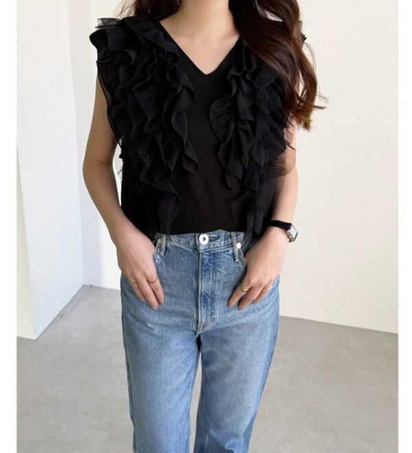 GeeRA（ジーラ）の「シアーフリルブラウス（ブラウス）」｜詳細画像