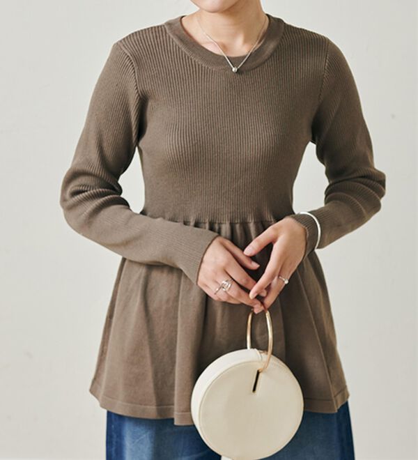 RANAN（ラナン）の「リブ切替ペプラムニット（ニット・セーター）」｜詳細画像