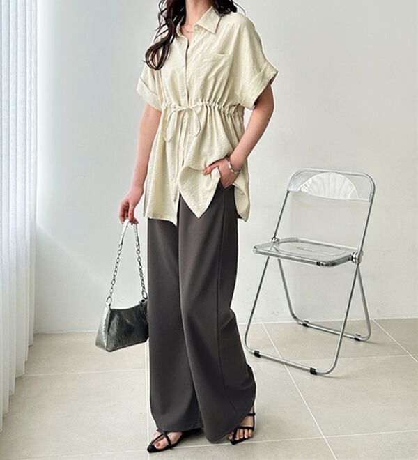 GeeRA（ジーラ）の「美脚見えカーブフレアパンツ（フルレングスパンツ）」｜詳細画像