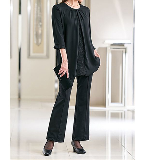 BELLUNA（ベルーナ）の「【２本組】国産フォーマル対応パンツ（フルレングスパンツ）」｜詳細画像