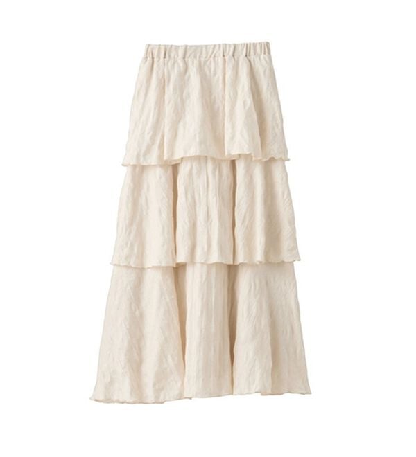 GeeRA（ジーラ）の「ワッシャー素材ティアードスカート（ロングスカート）」｜詳細画像