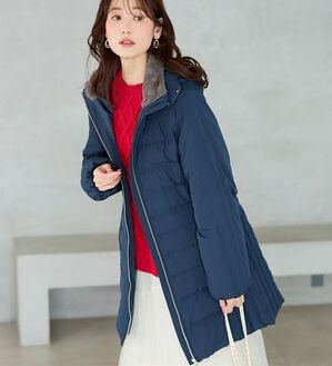 BELLUNA（ベルーナ）の「細見え！フレンチダウン使いダブルステッチロング丈コート（ロングコート）」｜詳細画像