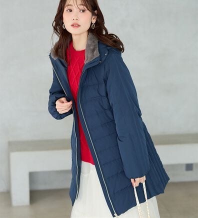 BELLUNA（ベルーナ）の「細見え！フレンチダウン使いダブルステッチロング丈コート（ロングコート）」
