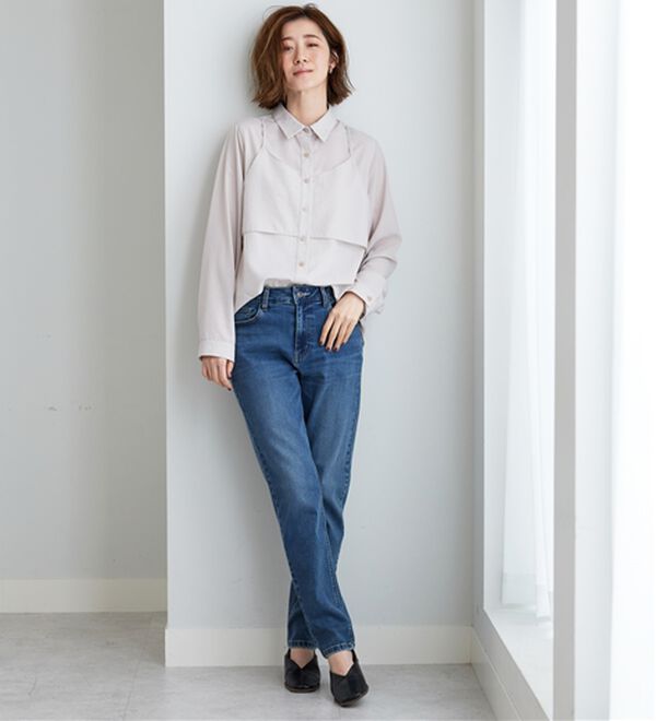 BELLUNA（ベルーナ）の「やわらかストレッチデニム素材スリムパンツ（フルレングスパンツ）」｜詳細画像