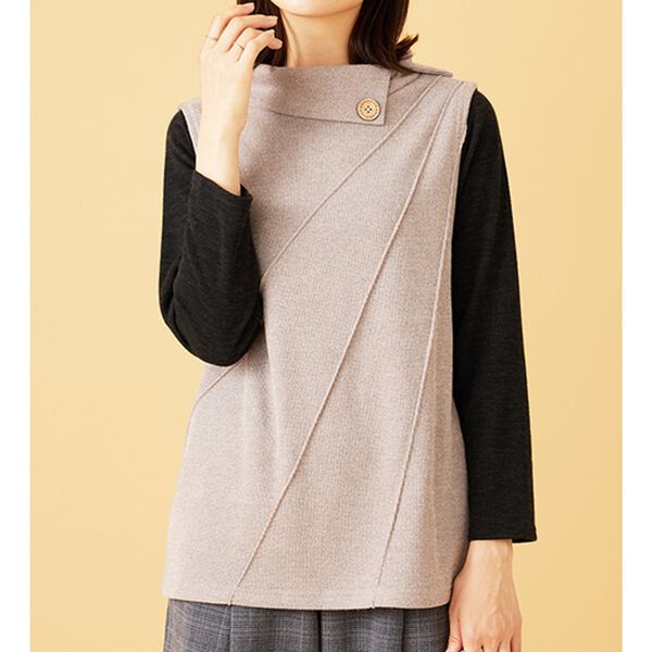 BELLUNA（ベルーナ）の「【2点セット】裏起毛素材衿デザインアンサンブル（アンサンブル）」｜詳細画像