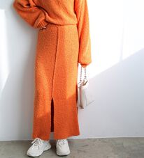 GeeRA（ジーラ）の「ブークレ素材ニットタイトスカート（ロングスカート）」