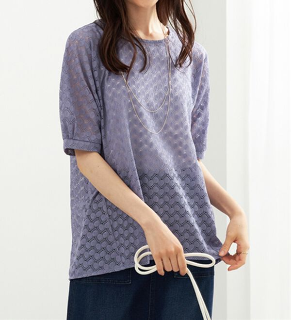 BELLUNA（ベルーナ）の「ラッセルレースパフ袖アンサンブル（アンサンブル）」｜詳細画像