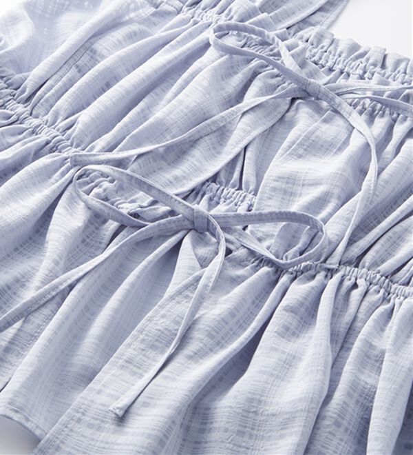 RANAN（ラナン）の「フロントリボンギャザーノースリブラウス（ブラウス）」｜詳細画像