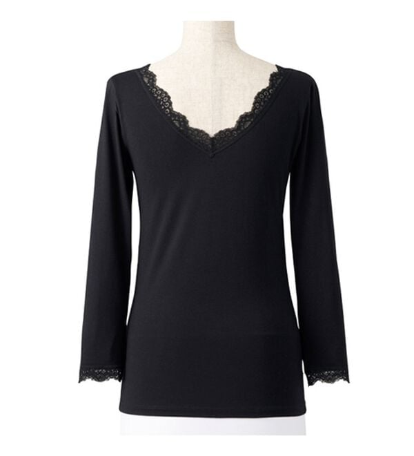 YU'NOW（ユナウ）の「【吸湿発熱】【抗菌防臭】汗取り付あったかインナー（首元深あきタイプ）（肌着・インナーウェア）」｜詳細画像