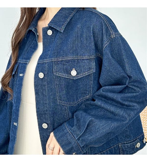 GeeRA（ジーラ）の「オーバーサイズショート丈デニムジャケット（その他ジャケット）」｜詳細画像