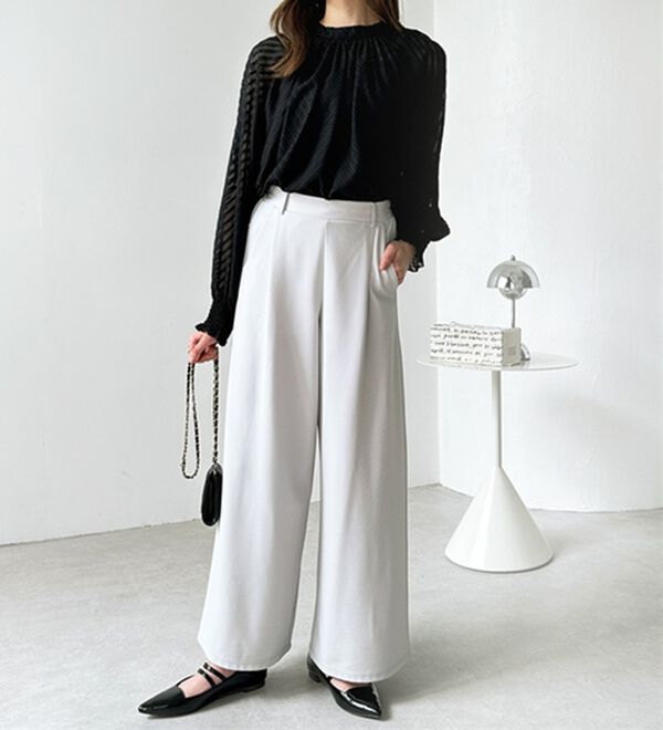 GeeRA（ジーラ）の「美脚ストレッチワイドパンツ（ワイドパンツ・ガウチョ）」｜詳細画像