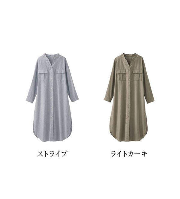 BELLUNA（ベルーナ）の「胸ポケット付キーネックシャツワンピース（チュニック）」｜詳細画像