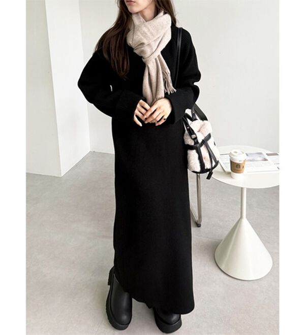 GeeRA（ジーラ）の「裾ファスナースリットニットワンピース（ニットワンピース）」｜詳細画像