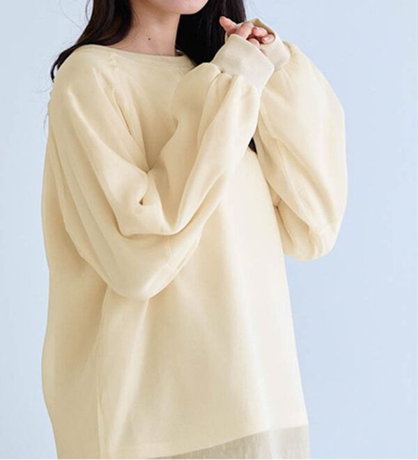 RANAN（ラナン）の「裏起毛シアー素材レイヤードスウェット（カットソー）」｜詳細画像