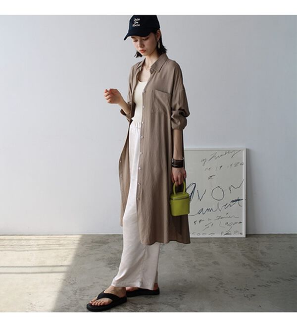 GeeRA（ジーラ）の「スリット入りロングシャツワンピース（シャツワンピース）」｜詳細画像