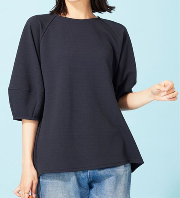 BELLUNA（ベルーナ）の「ポコポコ素材ランタンスリーブプルオーバー（カットソー）」｜詳細画像