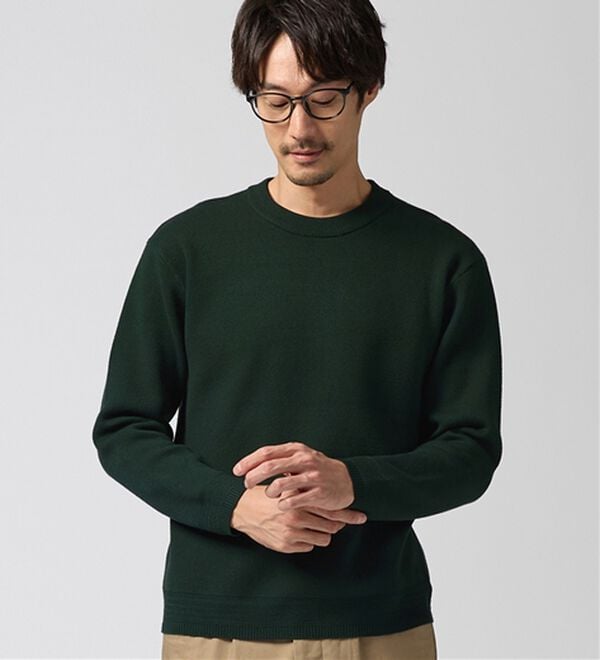 REMEN'S（リメンズ）の「【洗える】やわらかタッチクルーネックセーター（メンズニット・セーター）」｜グリーン