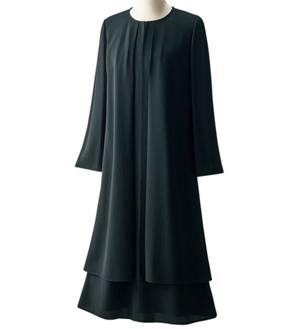 ルフラン（ルフラン）の「重ね着風タックプリーツワンピース（ブラックフォーマル（喪服・礼服））」｜詳細画像