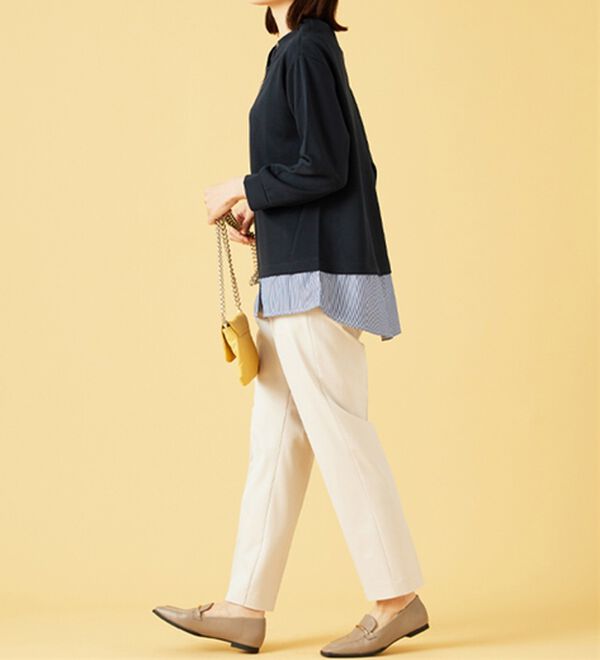 BELLUNA（ベルーナ）の「ワイドネックデザインシャツ切替チュニック（チュニック）」｜詳細画像