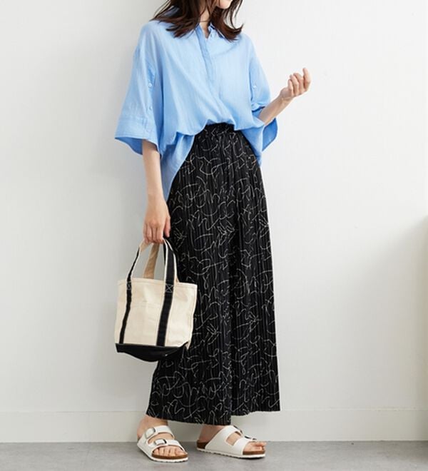 BELLUNA（ベルーナ）の「なめらか素材ゆったりプリーツパンツ（ワイドパンツ・ガウチョ）」｜詳細画像