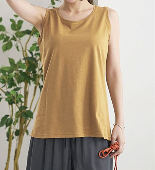 BELLUNA（ベルーナ）の「ヒンヤリ綿１００％大人顔タンクトップ（タンクトップ・キャミソール）」｜詳細画像