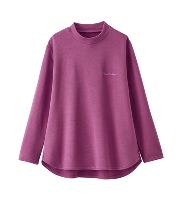 BELLUNA（ベルーナ）の「ロゴ刺しゅう裏起毛ニットソーチュニック（カットソー）」｜詳細画像