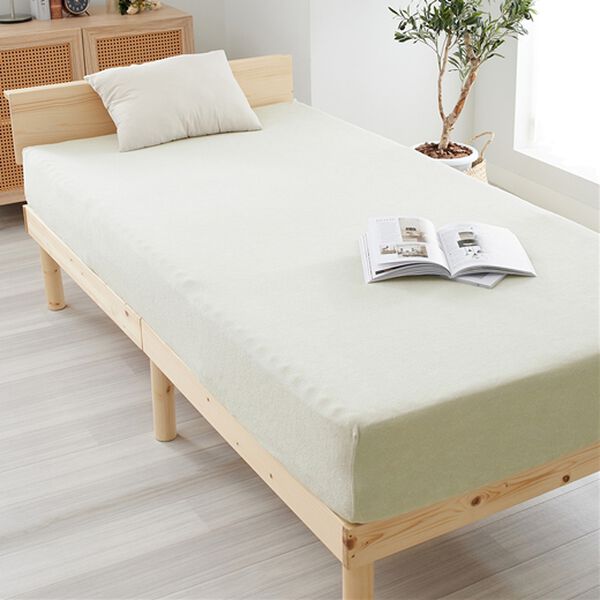 iellio（イエリオ）の「タオル地綿１００％フィットシーツ＜ベッドシーツ・敷布団カバー・ボックスシーツ・のびのび・ぴったり＞（敷布団カバー・シーツ）」｜グレー