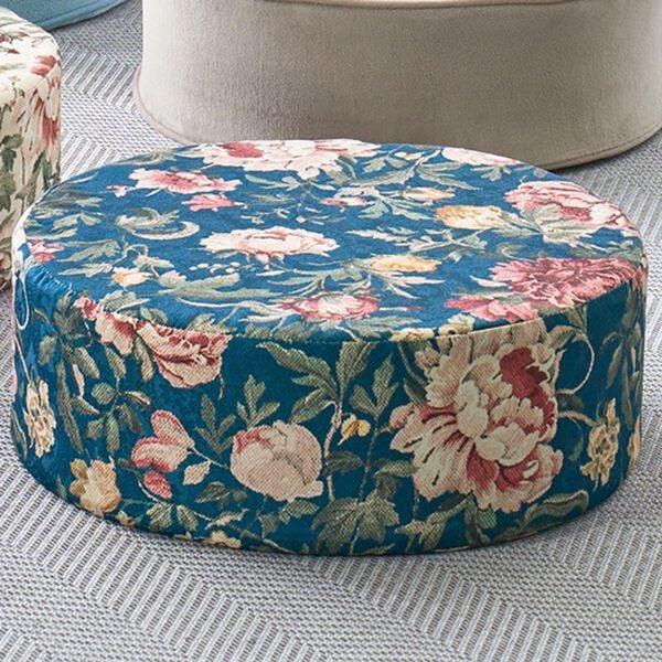 「便利な極厚クッション（クッション・クッションカバー）」｜花柄ネイビー