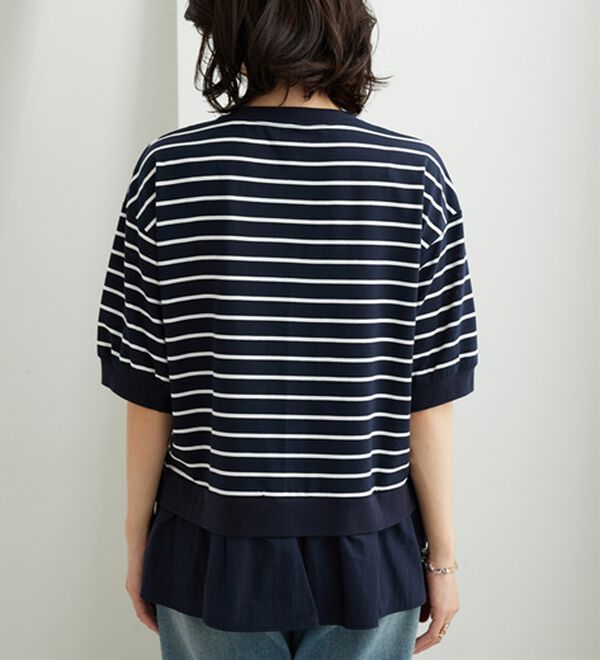 BELLUNA（ベルーナ）の「異素材切替ボタン使いカーディガン（その他カーディガン）」｜詳細画像