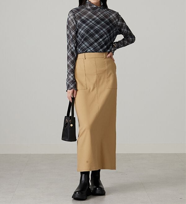 BELLUNA（ベルーナ）の「【重ね着インナー】シアー素材ハイネックインナープルオーバー（カットソー）」｜詳細画像