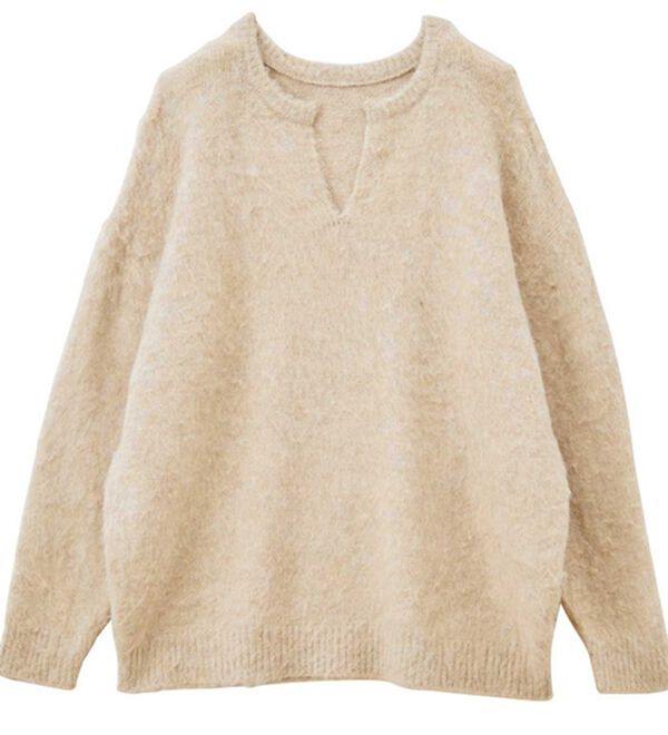 GeeRA（ジーラ）の「キーネック起毛ゆるニット（ニット・セーター）」｜詳細画像