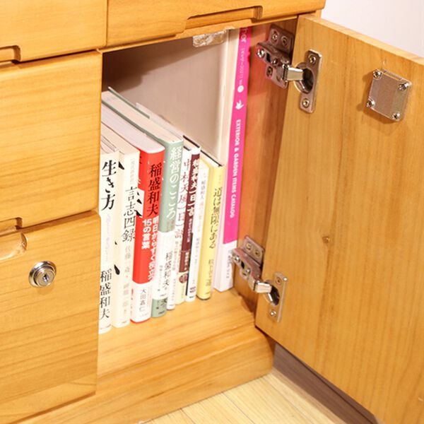 「２口コンセント付　天然木桐製ひきだしいっぱいキャビネット　桐製マルチラック（ラック・棚・本棚）」｜詳細画像