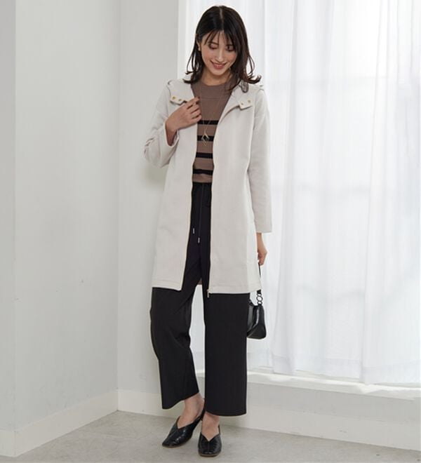 BELLUNA（ベルーナ）の「衿デザインロング丈パーカー（パーカー）」｜詳細画像