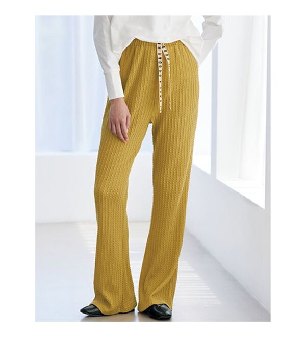 BELLUNA（ベルーナ）の「【３本組】ケーブルジャガードイージーパンツ（フルレングスパンツ）」｜詳細画像