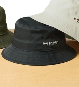 「＜ダンロップ・リファインド＞洗濯機で洗えるＵＶキャップ＆ハット（メンズ帽子）」｜サハリブラック