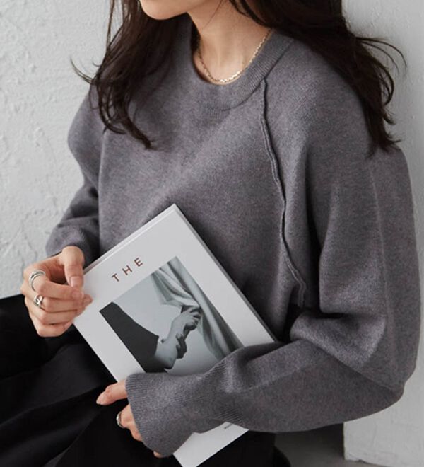 RANAN（ラナン）の「パチパチしにくい！大人のきれいめトレーナーニット（ニット・セーター）」｜詳細画像