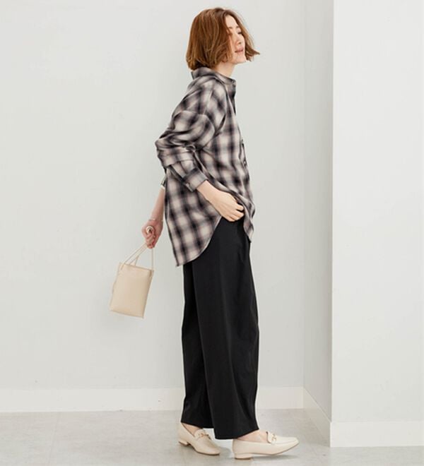 BELLUNA（ベルーナ）の「サラッと軽い！チェック柄シャツ（シャツ）」｜詳細画像