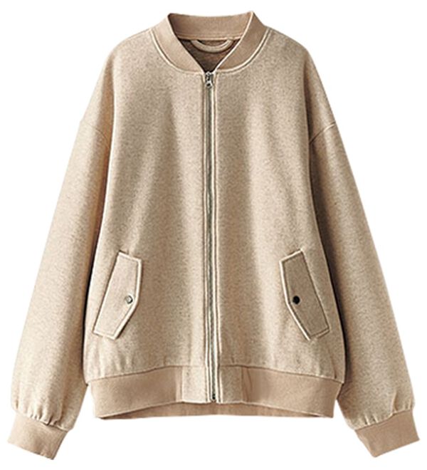 BELLUNA（ベルーナ）の「ウール調素材リブ切替ブルゾン（ブルゾン）」｜詳細画像