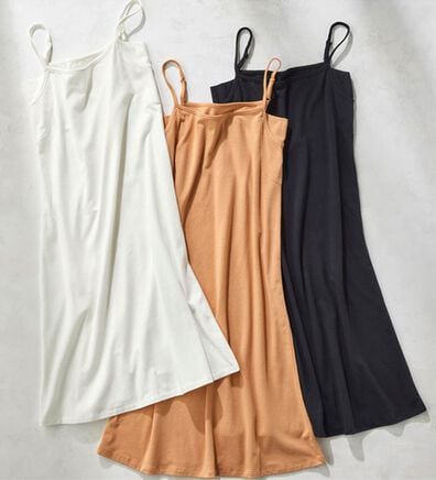 YU'NOW（ユナウ）の「綿混のベーシック汗取りキャミワンピース（肌着・インナーウェア）」