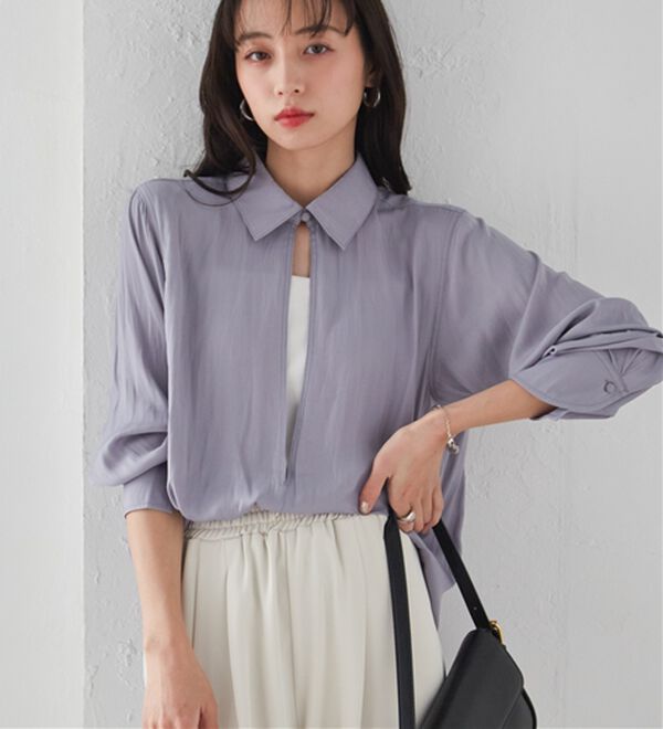 RANAN（ラナン）の「2WAYサテンスキッパーシャツ（シャツ）」｜詳細画像