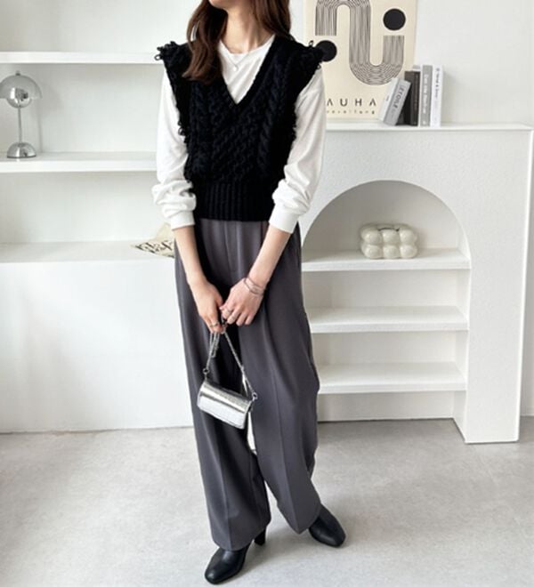 GeeRA（ジーラ）の「フリンジニットベスト（ベスト）」｜詳細画像